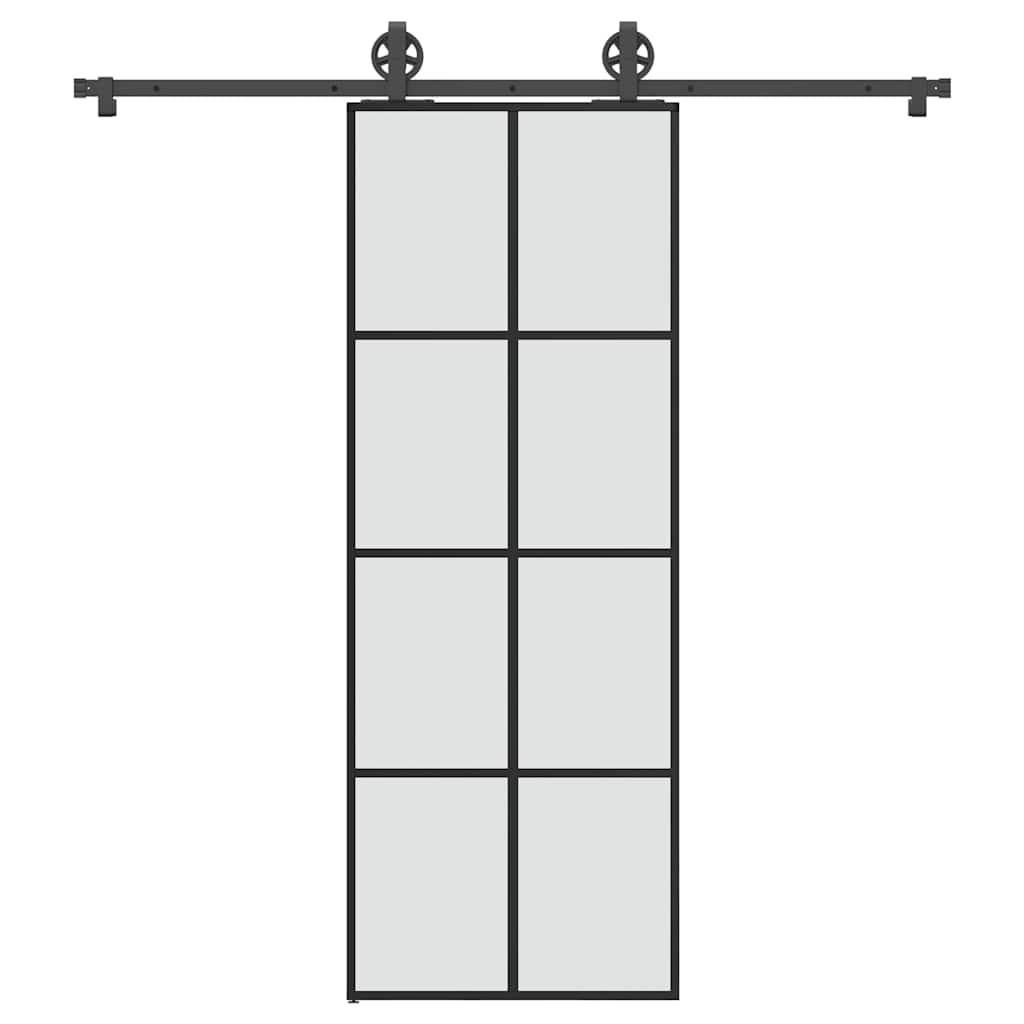 Schiebetür mit Beschlag 76×205 cm ESG-Glas & Aluminium