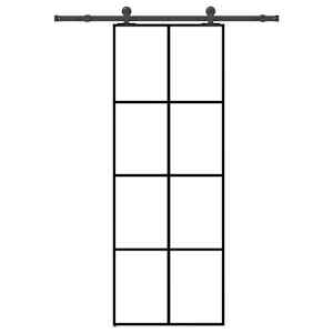 Drsna vrata z opremo 76x205 cm ESG steklo in aluminij