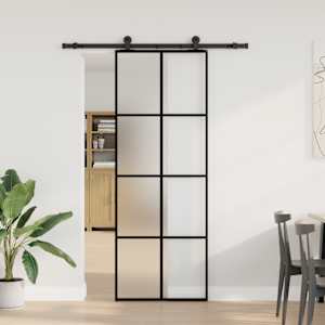 vidaXL liuguks koos tarvikutega, 76 x 205 cm, ESG-klaas ja alumiinium