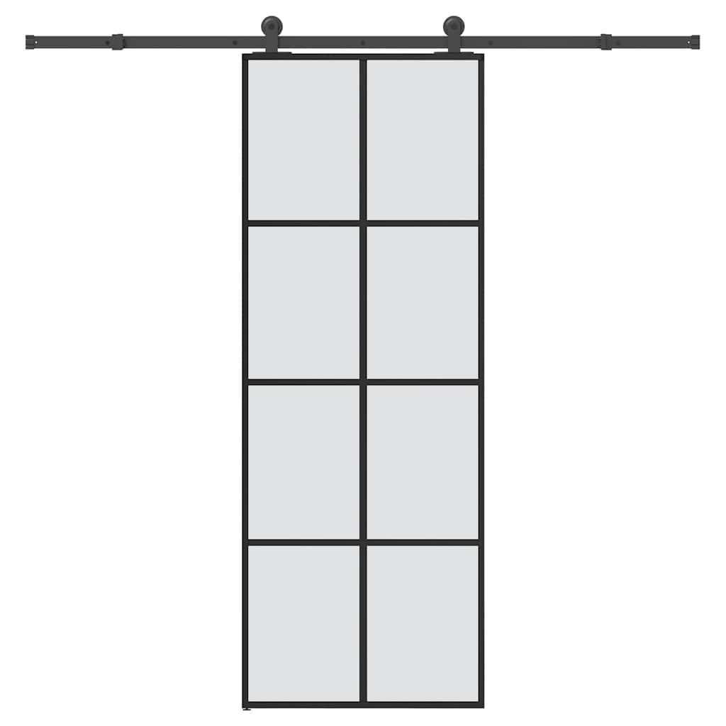 Schiebetür mit Beschlag 76×205 cm ESG-Glas & Aluminium