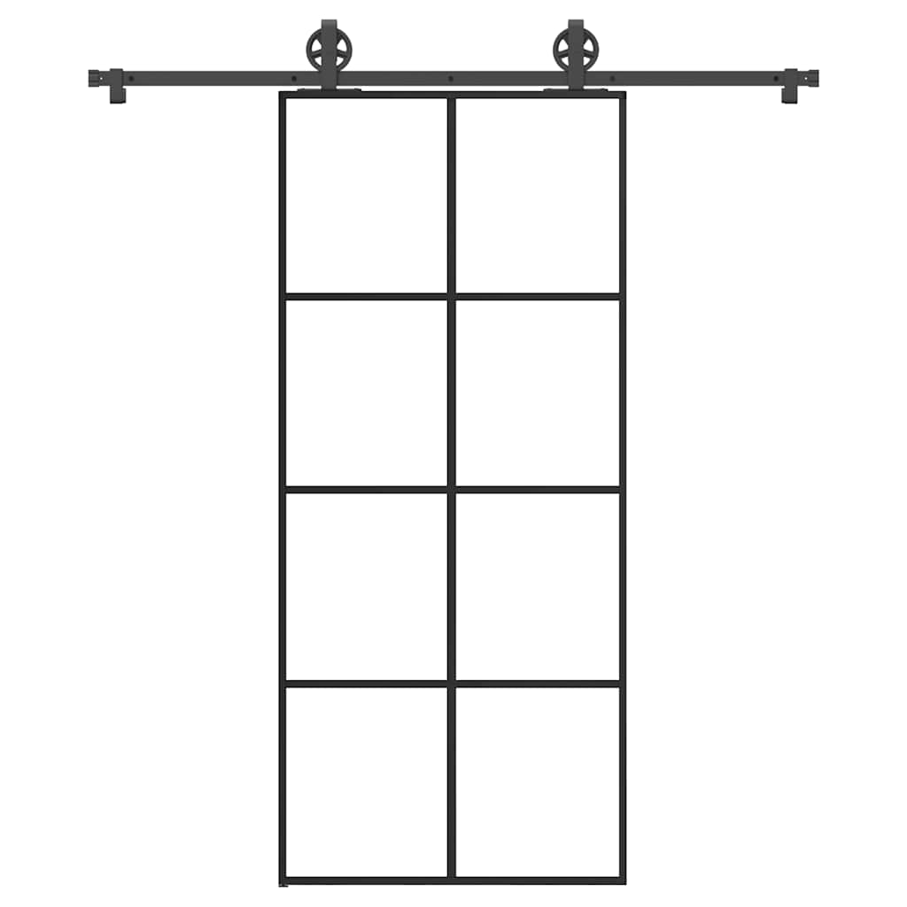 Schiebetür mit Beschlag 90×205 cm ESG-Glas & Aluminium