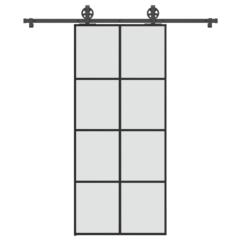 Schiebetür mit Beschlag 90×205 cm ESG-Glas & Aluminium