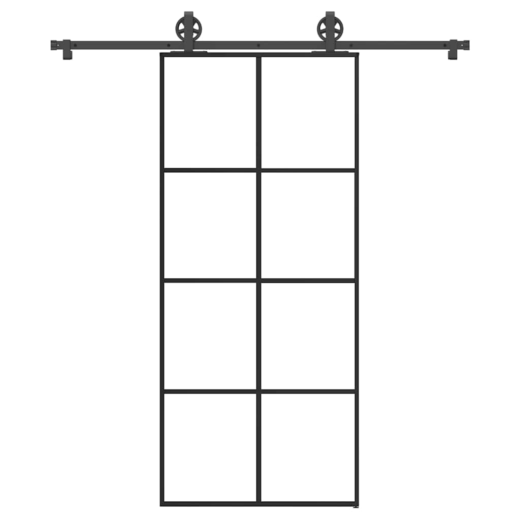 Schiebetür mit Beschlag 90×205 cm ESG-Glas & Aluminium