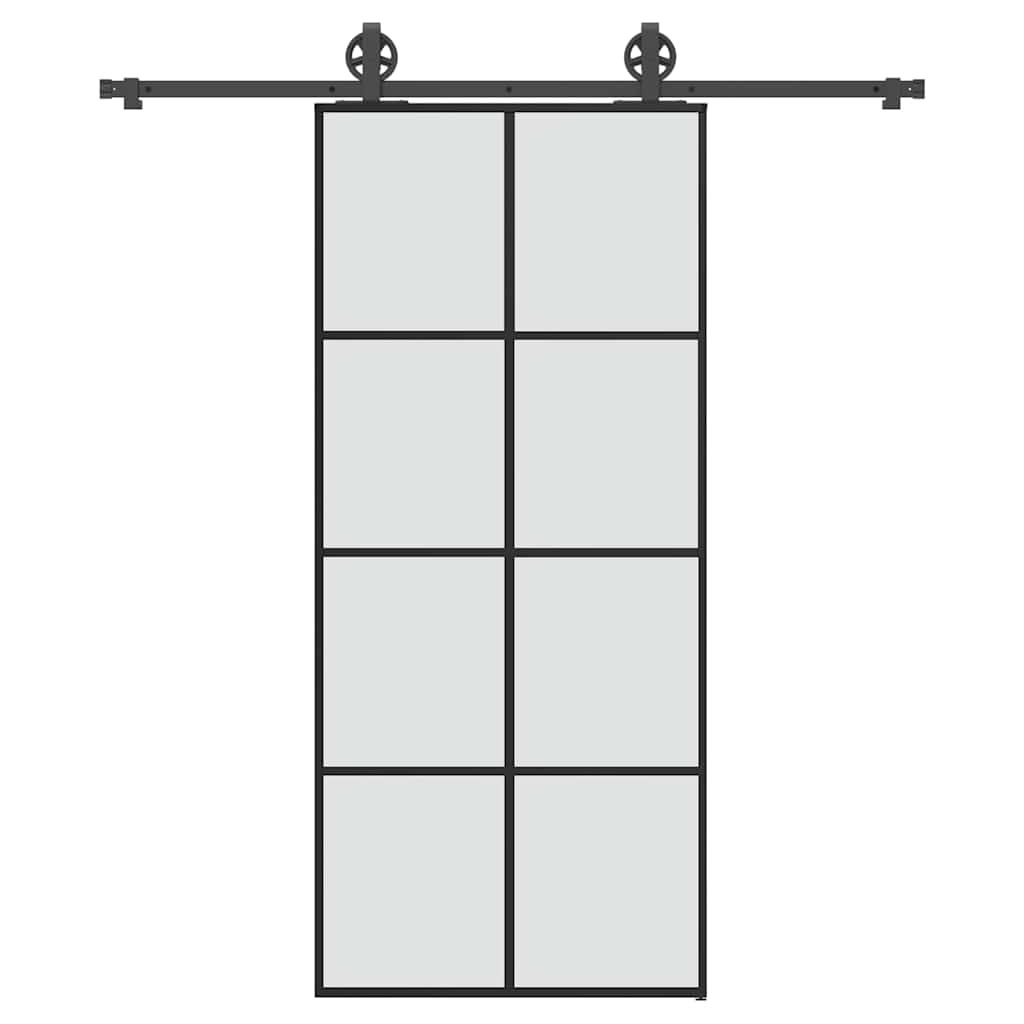 Schiebetür mit Beschlag 90×205 cm ESG-Glas & Aluminium