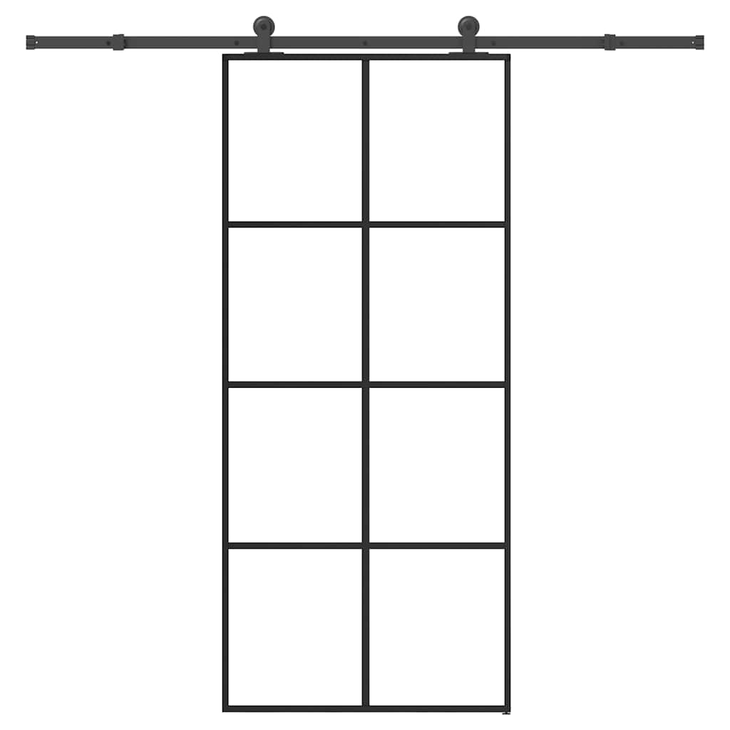 Schiebetür mit Beschlag 90×205 cm ESG-Glas & Aluminium