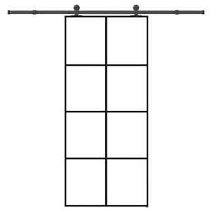 Drsna vrata z opremo 90x205 cm ESG steklo in aluminij