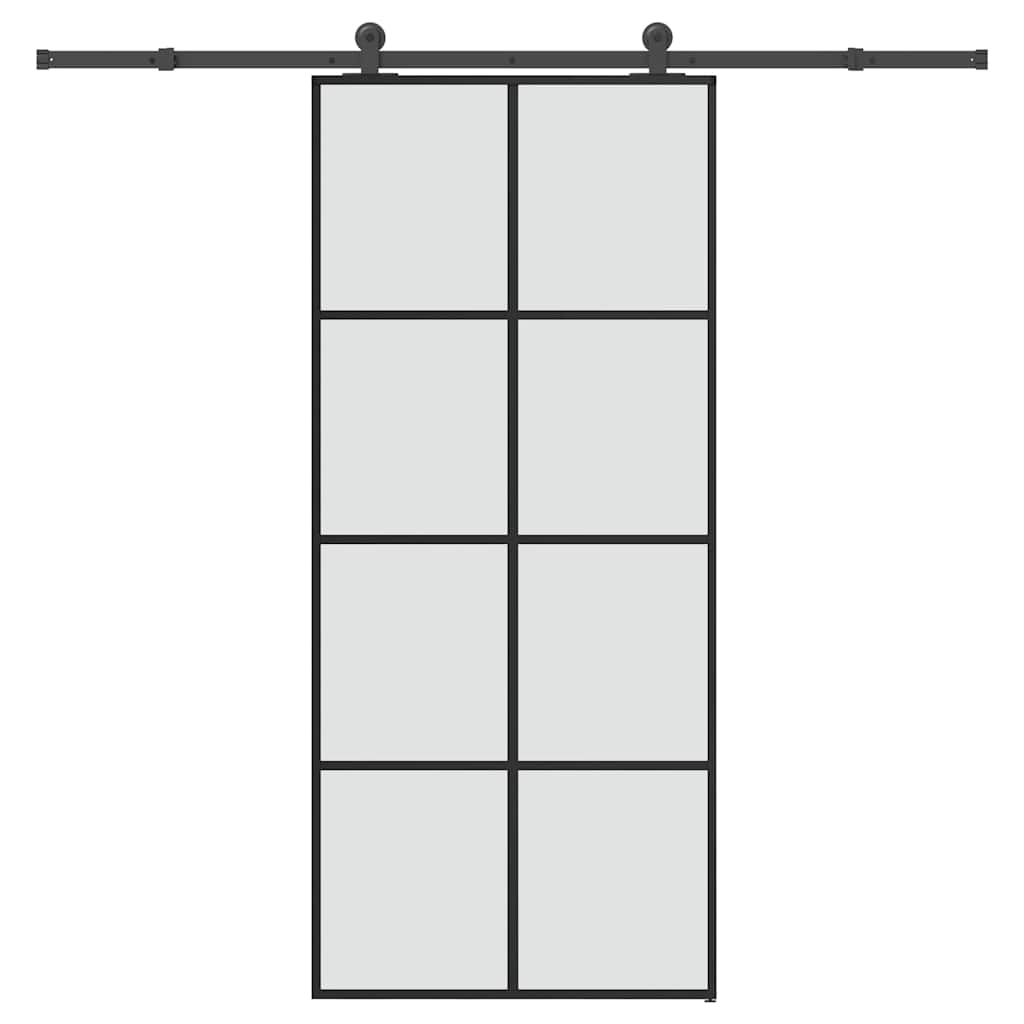 Schiebetür mit Beschlag 90×205 cm ESG-Glas & Aluminium