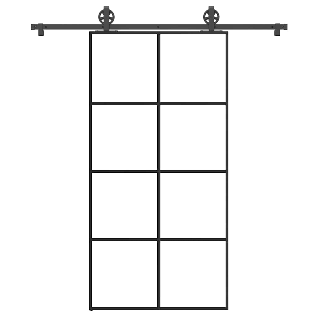 Schiebetür mit Beschlag 102,5×205 cm ESG-Glas & Aluminium