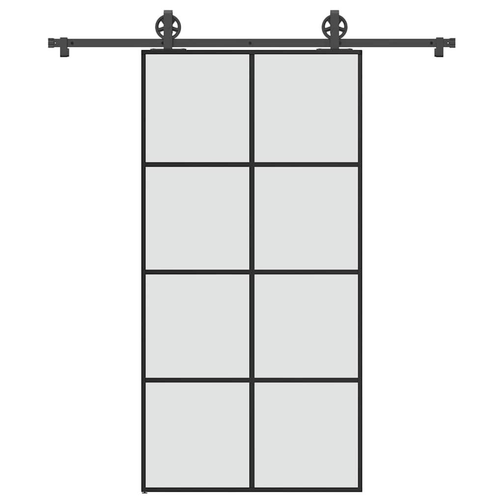 Schiebetür mit Beschlag 102,5×205 cm ESG-Glas & Aluminium