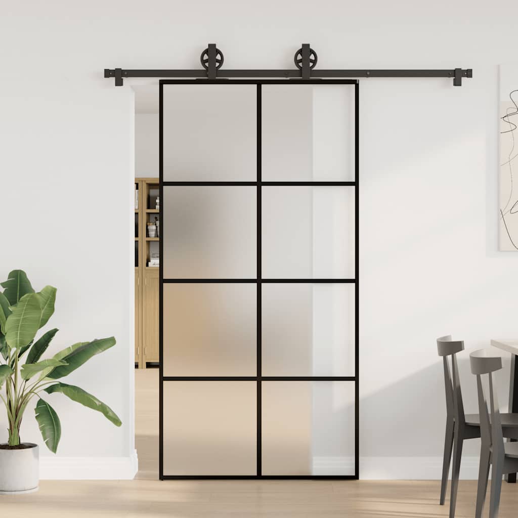 vidaXL Liukuovi asennustarvikkeilla 102,5x205 cm ESG lasi ja alumiini
