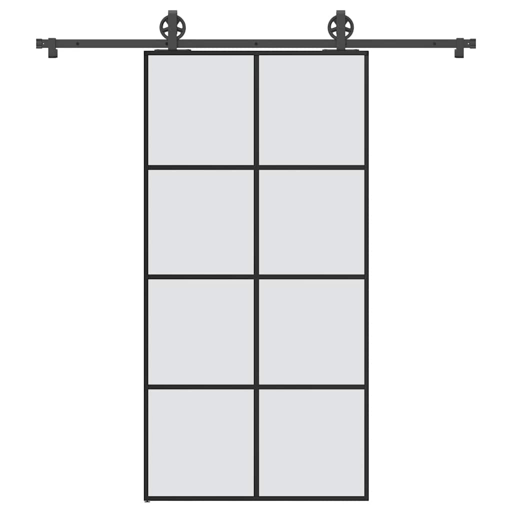 Schiebetür mit Beschlag 102,5×205 cm ESG-Glas & Aluminium