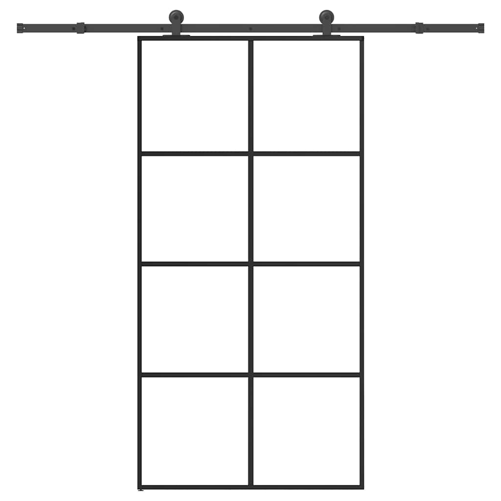 Schiebetür mit Beschlag 102,5×205 cm ESG-Glas & Aluminium