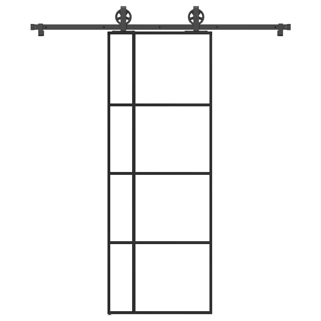 Schiebetür mit Beschlag 76×205 cm ESG-Glas & Aluminium