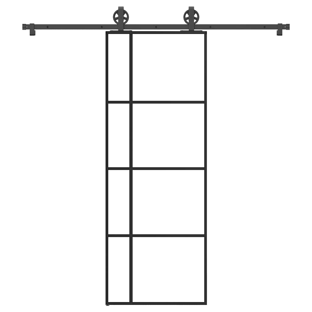 Schiebetür mit Beschlag 76×205 cm ESG-Glas & Aluminium