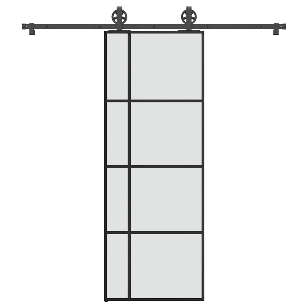 Schiebetür mit Beschlag 76×205 cm ESG-Glas & Aluminium