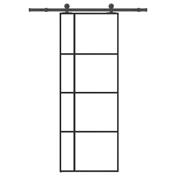 vidaXL liuguks koos tarvikutega, 76 x 205 cm, ESG-klaas ja alumiinium