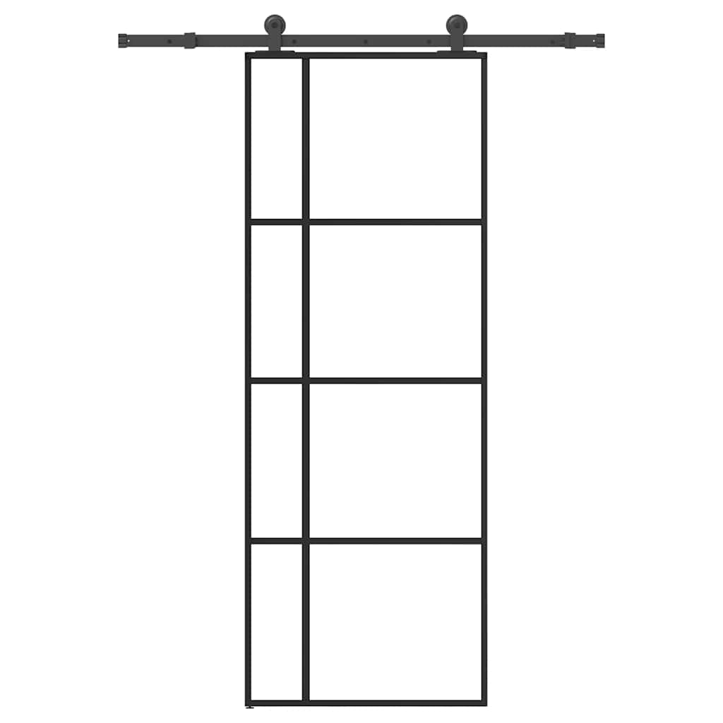 vidaXL Ușă glisantă cu set feronerie, 76x205 cm, sticlă ESG/aluminiu