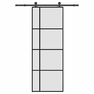 Drsna vrata z opremo 76x205 cm ESG steklo in aluminij