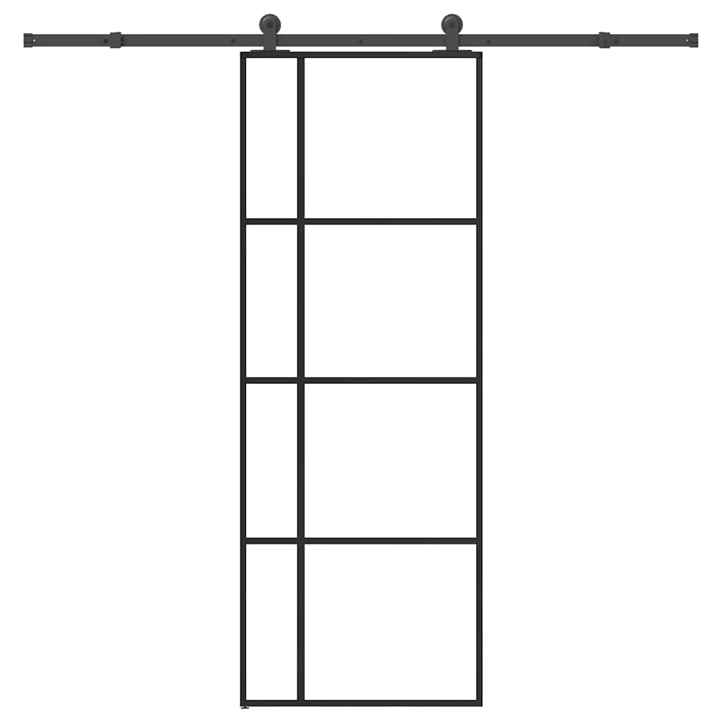 Schiebetür mit Beschlag 76×205 cm ESG-Glas & Aluminium