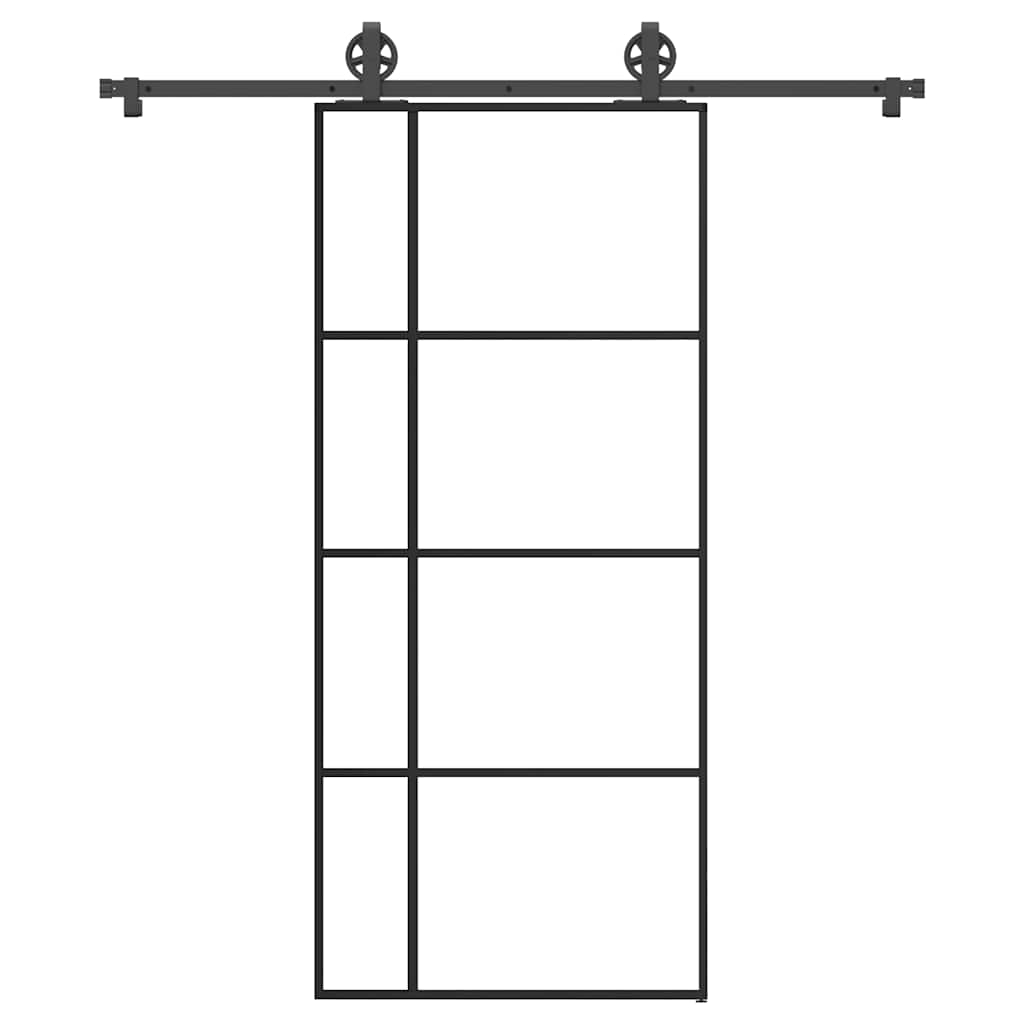 Schiebetür mit Beschlag 90×205 cm ESG-Glas & Aluminium