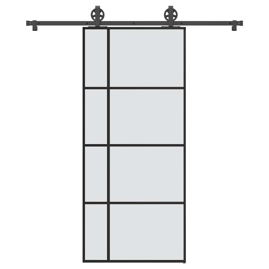 vidaXL Ușă glisantă cu set feronerie, 90x205 cm, sticlă ESG/aluminiu