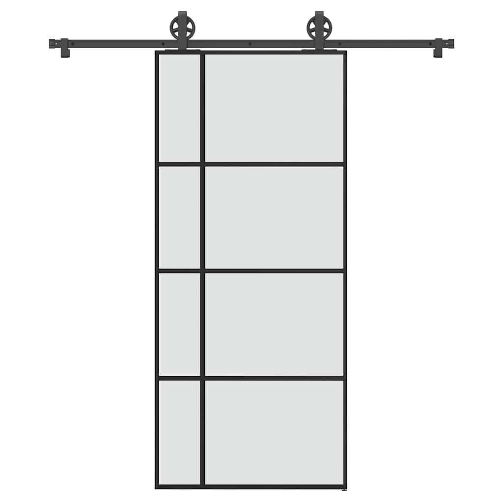 Schiebetür mit Beschlag 90×205 cm ESG-Glas & Aluminium