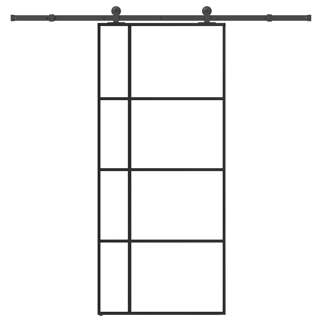 Schiebetür mit Beschlag 90×205 cm ESG-Glas & Aluminium