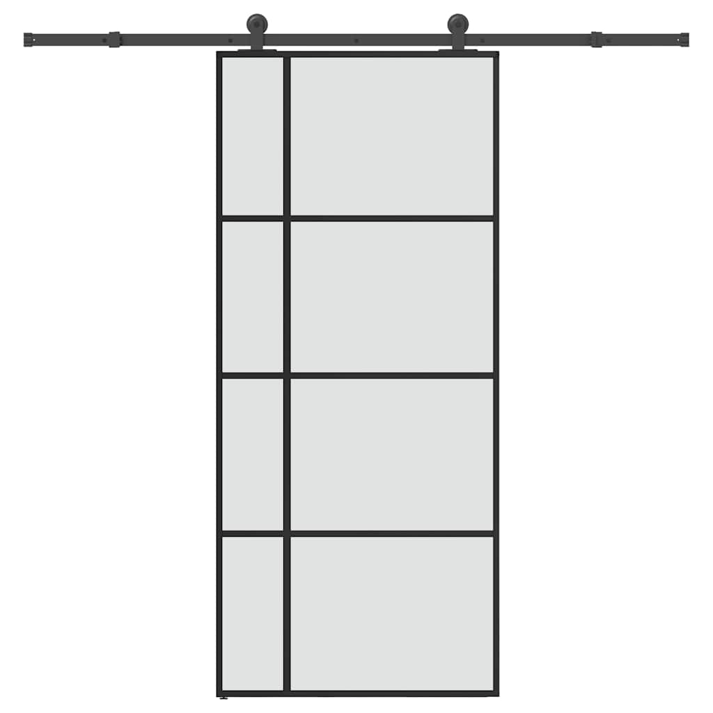 vidaXL Posuvné dveře s kováním 90x205 cm ESG sklo a hliník