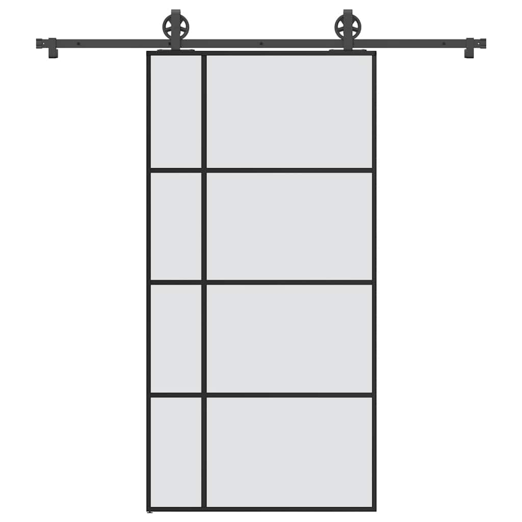 Schiebetür mit Beschlag 102,5×205 cm ESG-Glas & Aluminium