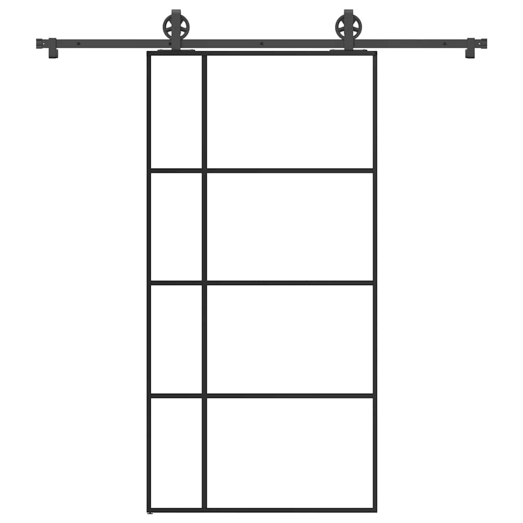 Schiebetür mit Beschlag 102,5×205 cm ESG-Glas & Aluminium