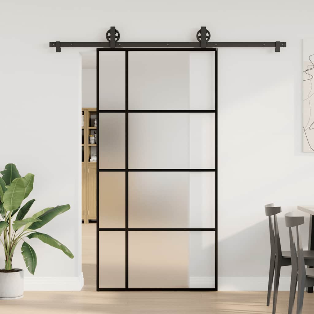 vidaXL Liukuovi asennustarvikkeilla 102,5x205 cm ESG lasi ja alumiini
