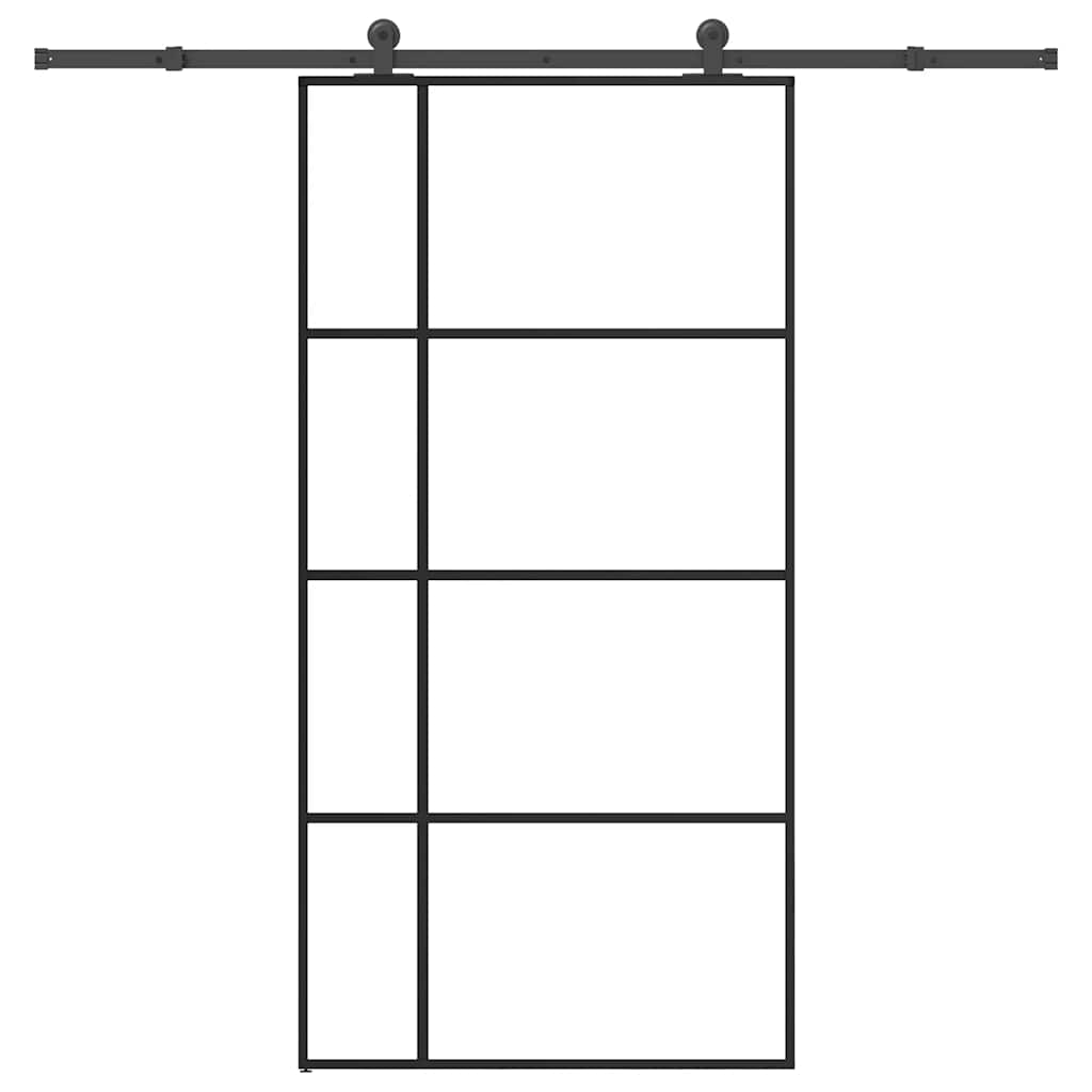 Schiebetür mit Beschlag 102,5×205 cm ESG-Glas & Aluminium