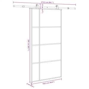 Posuvné dveře s kováním 102,5 x 205 cm ESG sklo a hliník - obrázek 8