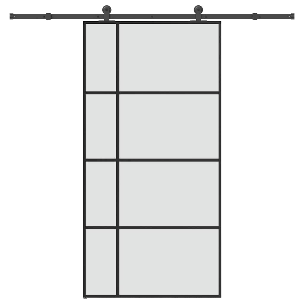 vidaXL Posuvné dveře s kováním 102,5 x 205 cm ESG sklo a hliník