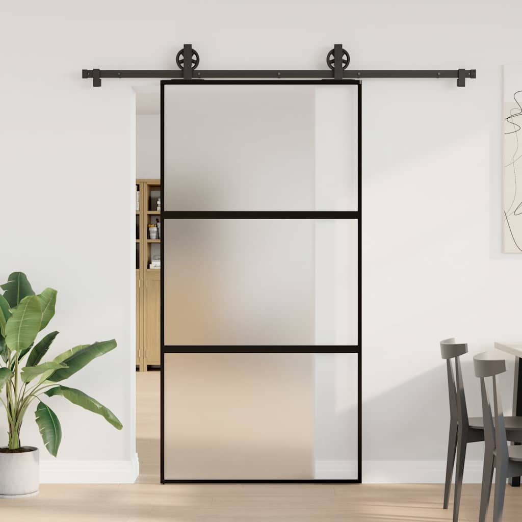 vidaXL liukuovi laitteistosarjalla 102,5x205 cm karkaistu lasi