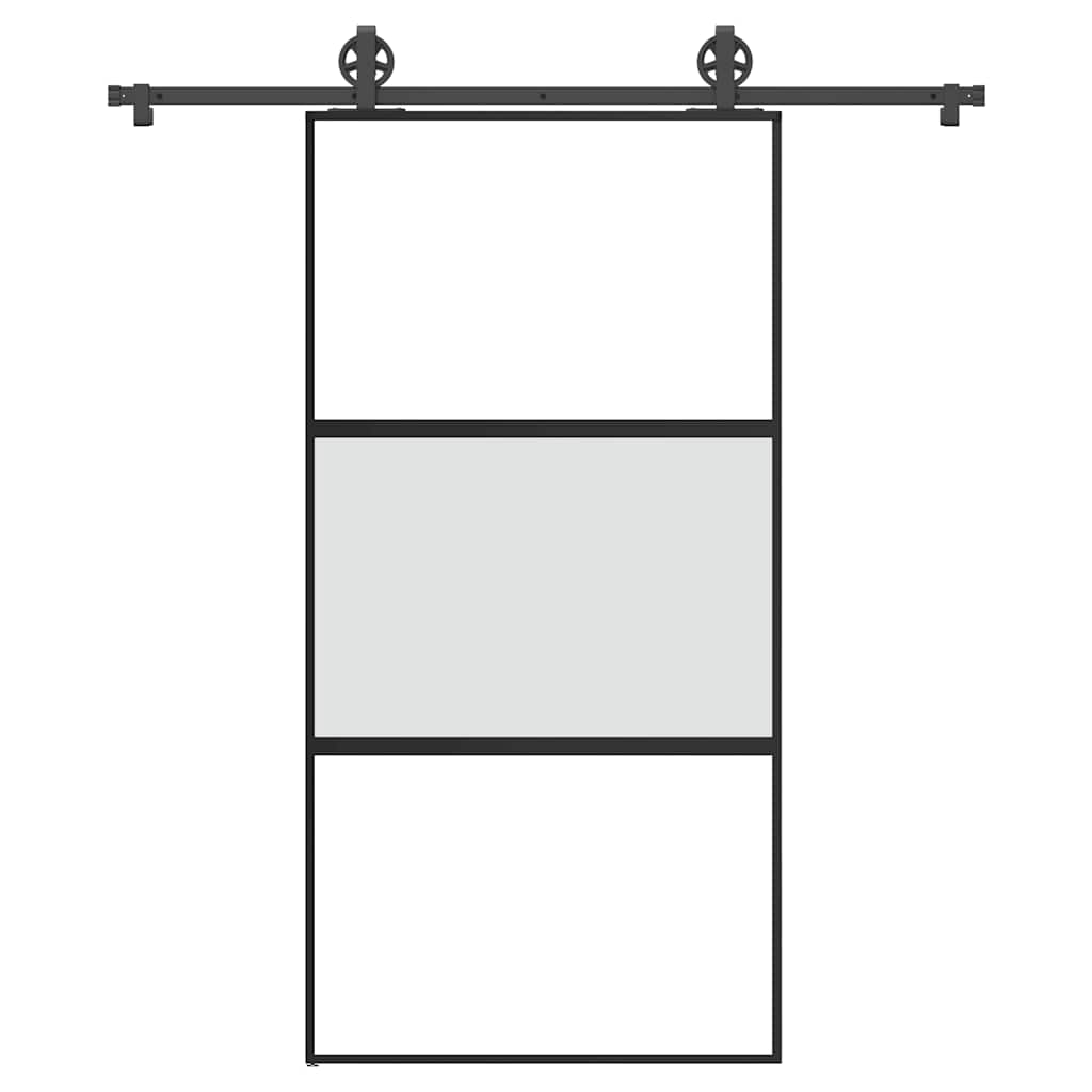 Schiebetür mit Beschlag 102,5×205 cm Hartglas & Aluminium