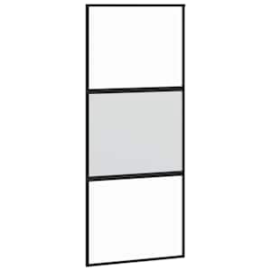 Posuvné dveře s kováním 90x205 cm tvrzeného sklo a hliník - obrázek 4