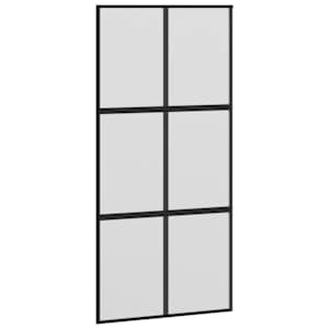 Posuvné dveře s kováním 102,5x205 cm tvrzeného sklo a hliník - obrázek 4