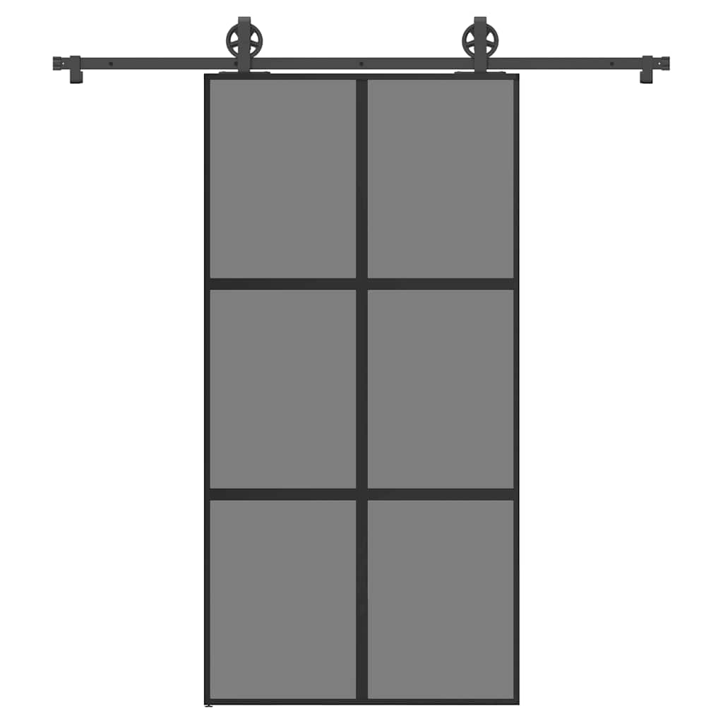 Schiebetür mit Beschlag 102,5×205 cm Hartglas & Aluminium