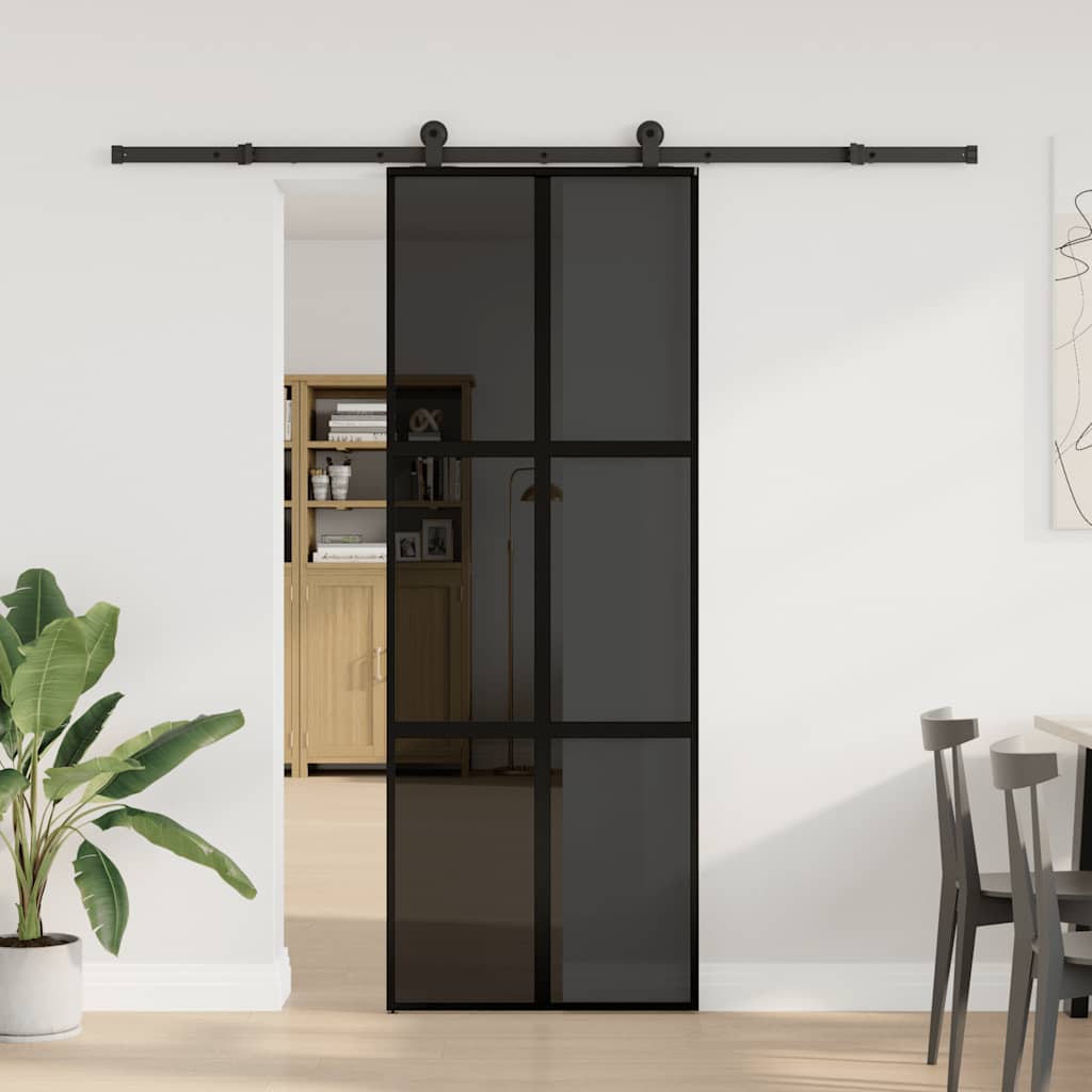 vidaXL Ușă glisantă cu set de feronerie sticlă temperată și aluminiu