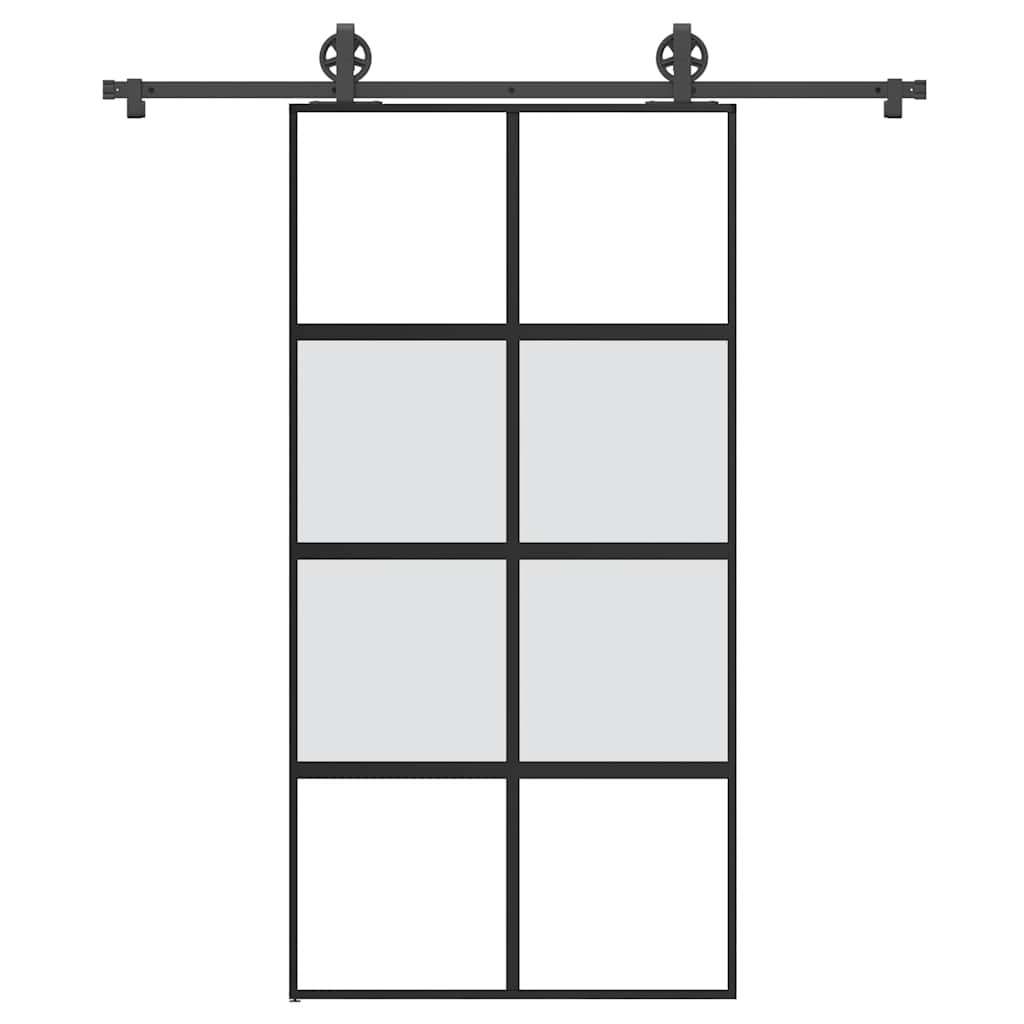 Schiebetür mit Beschlag 102,5×205 cm Hartglas & Aluminium