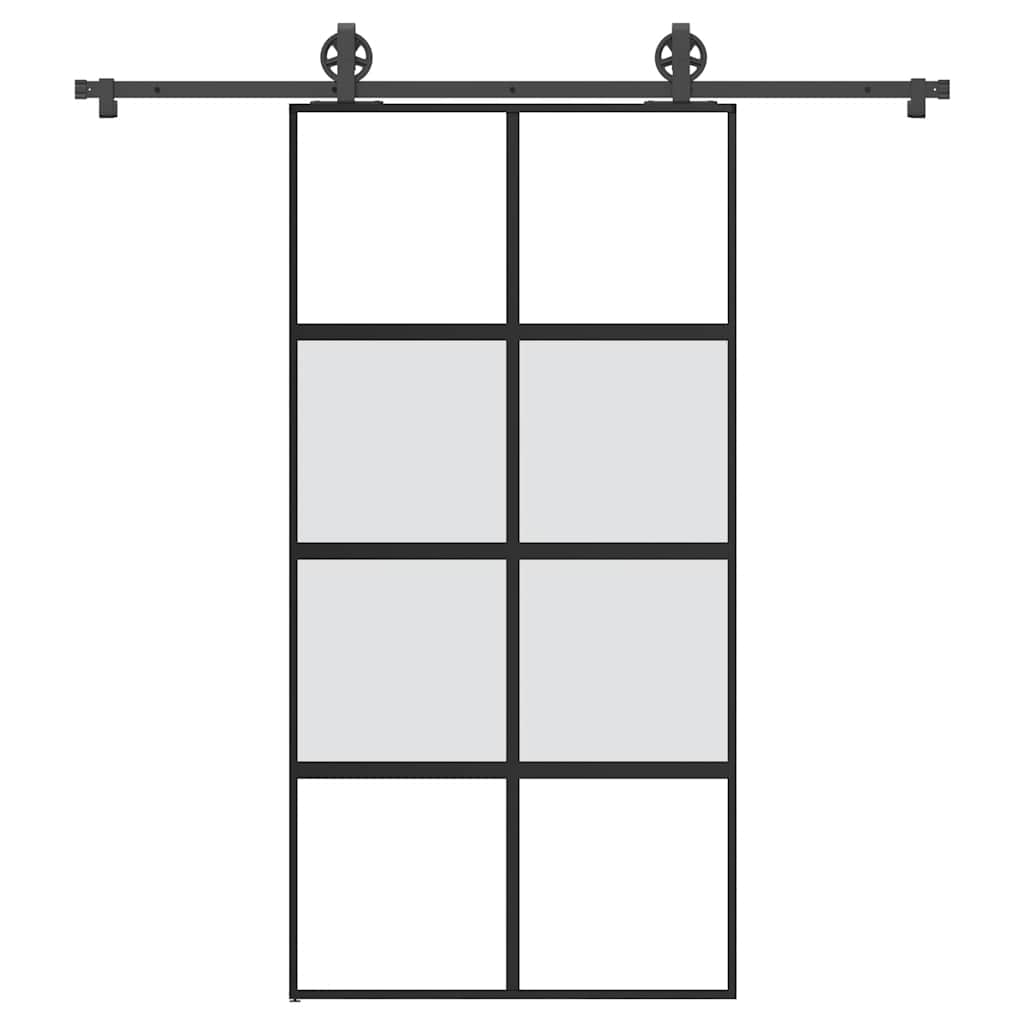 Schiebetür mit Beschlag 102,5×205 cm Hartglas & Aluminium