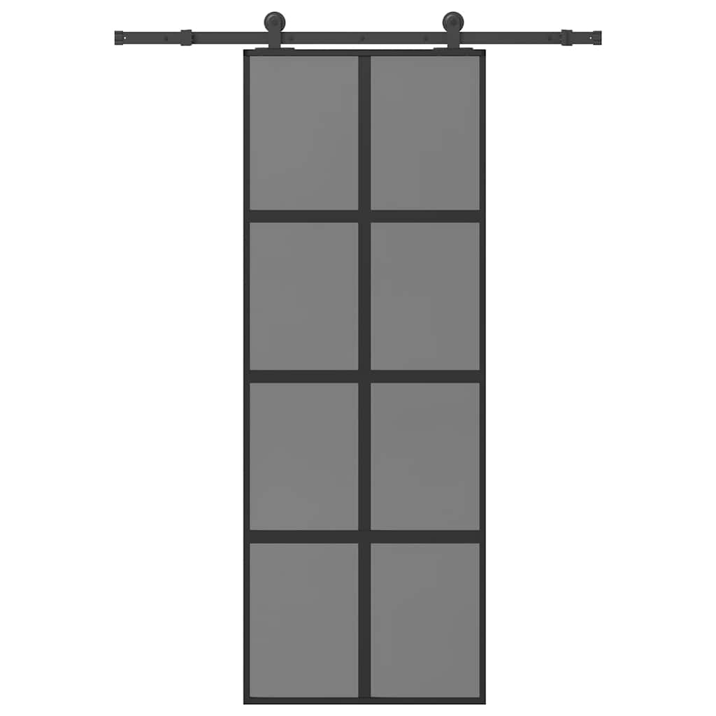 vidaXL Posuvné dveře s kováním 76x205 cm tvrzeného sklo a hliník