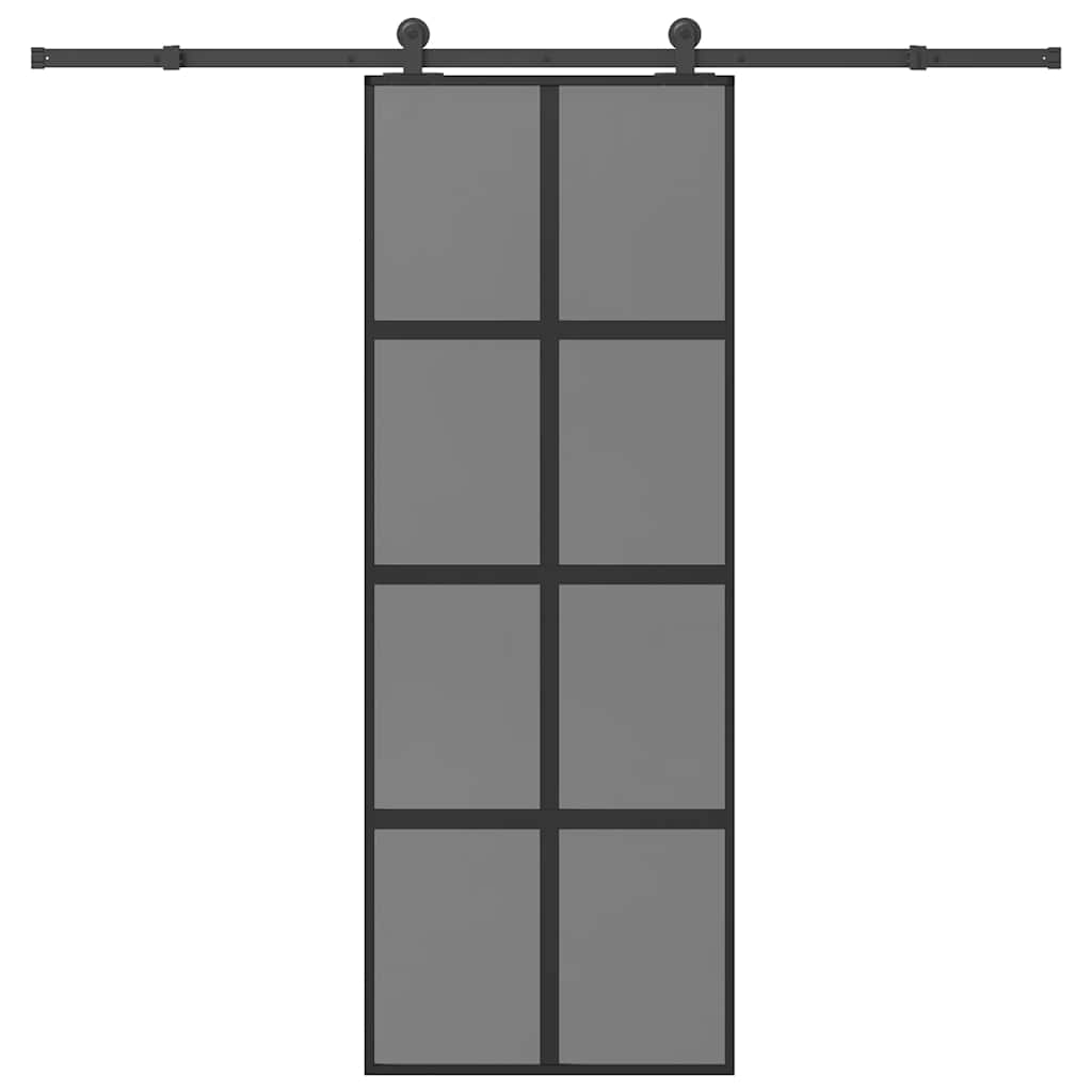 vidaXL Posuvné dveře s kováním 76x205 cm tvrzeného sklo a hliník