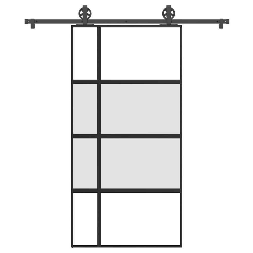 Schiebetür mit Beschlag 102,5×205 cm Hartglas und Aluminium