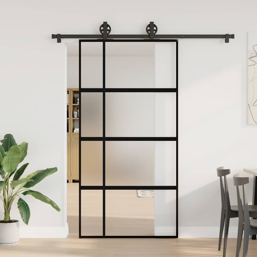 vidaXL liukuovi laitteistosarjalla 102,5x205 cm karkaistua lasia