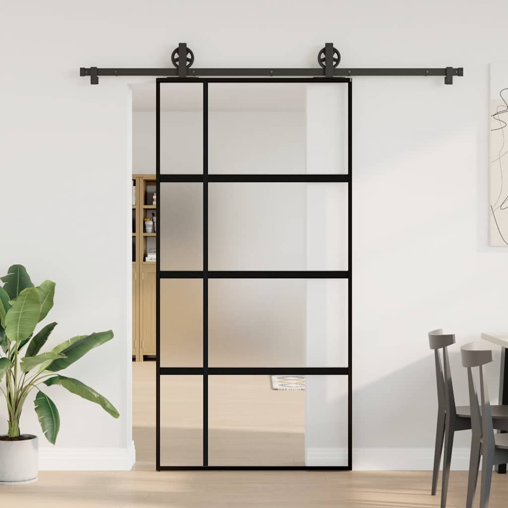 vidaXL liukuovi laitteistosarjalla 102,5x205 cm karkaistua lasia