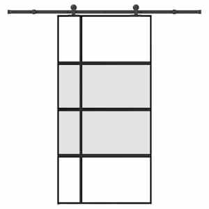 Posuvné dveře s kováním 102,5x205 cm tvrzeného sklo a hliník