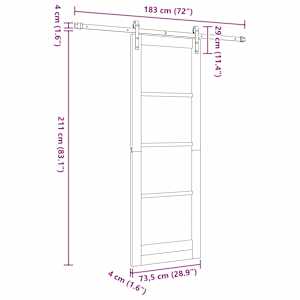 Posuvné dveře ORKDAL Bílá a černá 73,5 x 211 cm - obrázek 11