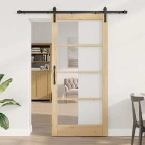 Drsna vrata ORKDAL Naravna in črna 93 x 202 cm